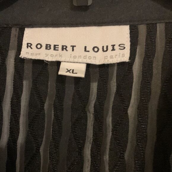Roberts Lewis New York London and Paris Size XL black longsleeve sheer blouse - Picture 3 of 9